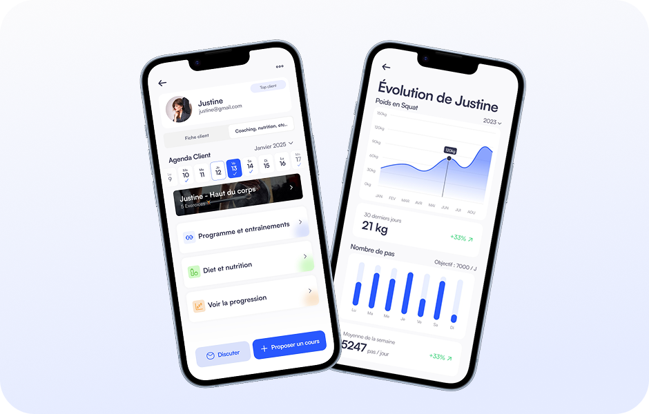Client evolution and stats functionnality exemple